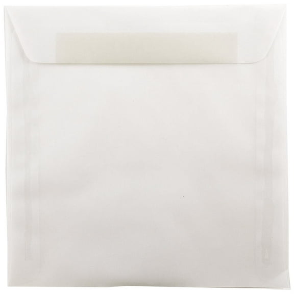 JAM Paper 9 x 9 Translucent Envelopes, Clear, 250/Pack