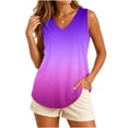 thumbnail image 2 of Molidfa Women's V-Neck Sleeveless Gradient Color Relaxed Fit Casual Cami Modern Summer Top, 2 of 5