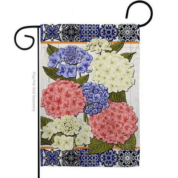 Breeze Decor G154120-BO Sweet Hydrogens Floral Double-Sided Decorative Garden Flag, Multi Color