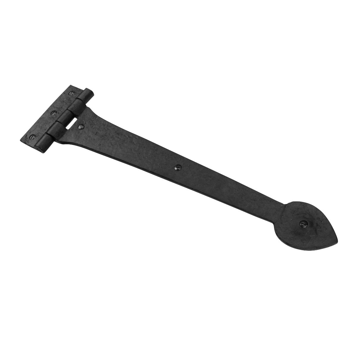Renovators Supply Black Wrought Iron Strap Hinge 15 in Spade Tip Strap Gate and Door Hinges w/Hardware, Pack of 3