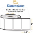 thumbnail image 4 of LAICAIW 1 Inch Core-2 x 1.5 Zebra Compatible Direct Thermal Labels 4 Packs for Zebra Desktop Printer GC420d GC420t GK420d GK420t GX420d GX420t GX430t LP2824 LP2824Plus LP2422 TLP2824 TLP2824Plus LP2, 4 of 7