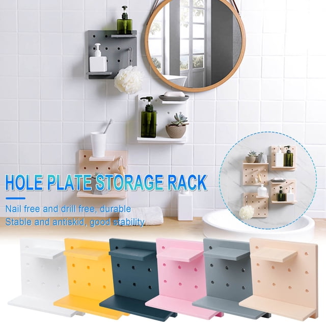 Xihbxyly Estante de Almacenamiento de Plástico, Diseño de Montaje En Pared, Alta Estabilidad, Fácil Instalación Adhesiva, Organizador para Cocina, Baño, Sala de Estar, Ahorra Espacio, Tamaño 22 X 22