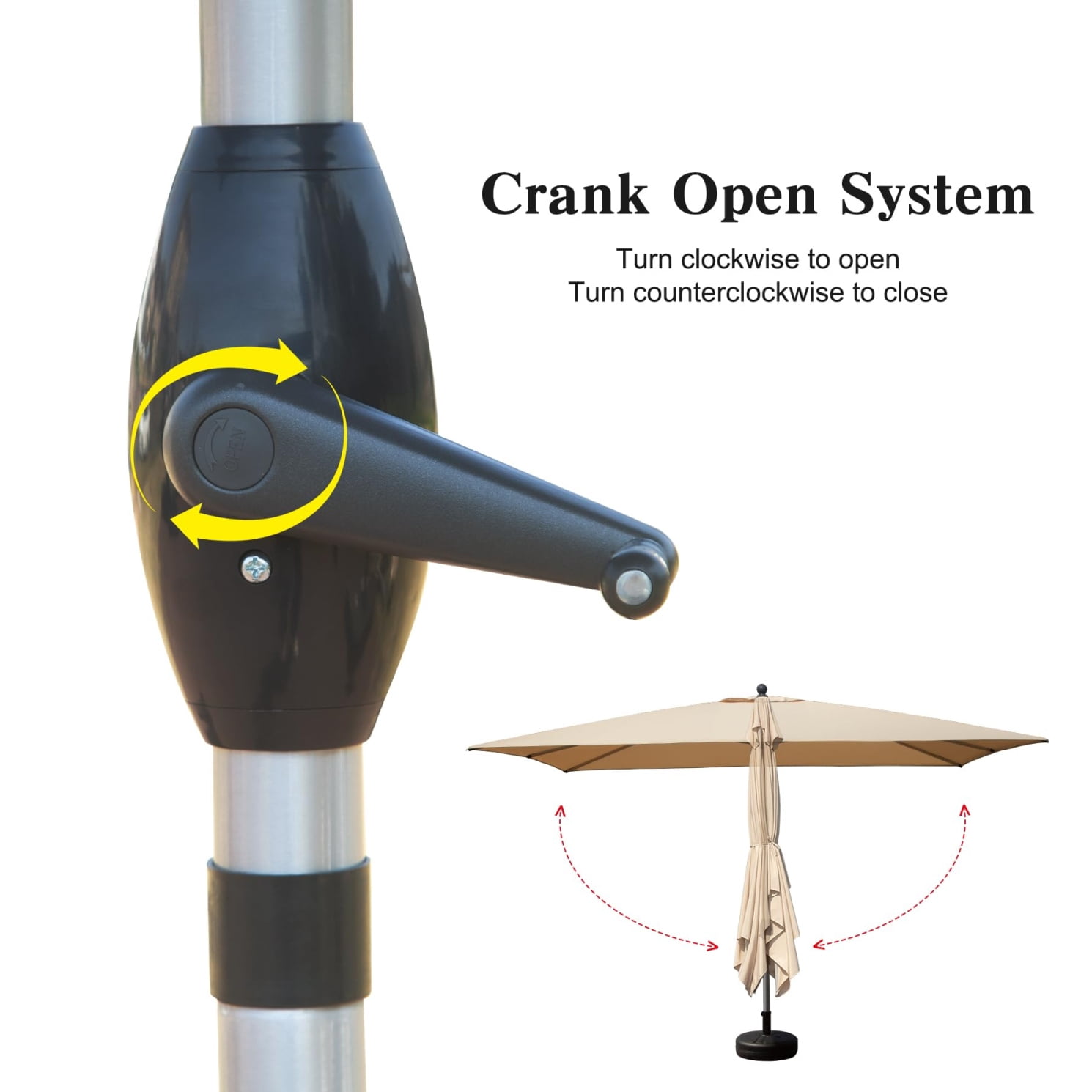 9'X11.5' Adjustment Rectangle Cantilever Umbrella with Push-Button Tilt , Patio Umbrella with Crank Open System, Aluminium Outdoor Umbrella for Backyard, Pool, Beige