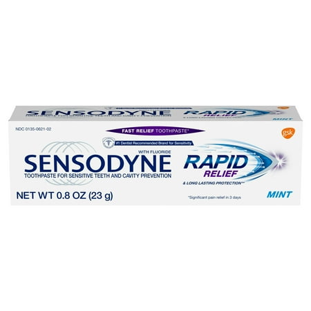 Sensodyne Rapid Relief Toothpaste for Sensitive Teeth in Travel Size ...