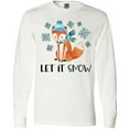 thumbnail image 3 of Inktastic Let It Snow Cute Orange Fox in Hat and Scarf Long Sleeve T-Shirt, 3 of 5