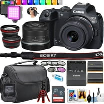 Canon EOS R7 Mirrorless Camera   Canon RF-S 18-45mm f/3.5-6.3 is STM Lens   Camera Case   64GB SanDisk Memory Card   More (24 Piece Bundle)