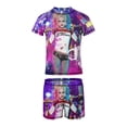 thumbnail image 5 of Harley Quinn Boys 2-Piece Swimsuit Set, Short Sleeve Rash Guard & Swim Trunks, 5 of 7
