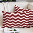 thumbnail image 2 of Red White Small Pillow Covers, Modern Abstract Waves Water Ripple Striped Soft Breathable Throw Pillow Cases with Invisible Zipper, Decorative Pillowcase Pillows Protectors for Sofa Bed Chair 12"x20", 2 of 9