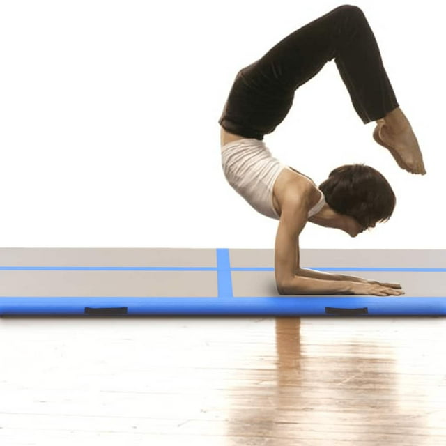vidaXL Inflatable Gymnastics Mat with Pump 800x100x10 cm PVC Blue