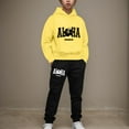 thumbnail image 2 of Caqnni Toddler Boy Clothes Long Sleeve Color Block Crewneck Sweatshirt Pants Set Fall Winter Outfits Fall Winter Set Children's Thermal Underwear Se(9-10 Years), 2 of 8