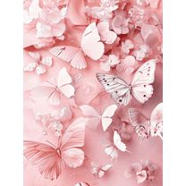 Pink Butterfly Canvas Art Print， Suitable for Bedroom，Living Room，Bathroom，Nursery， and Office Decoration