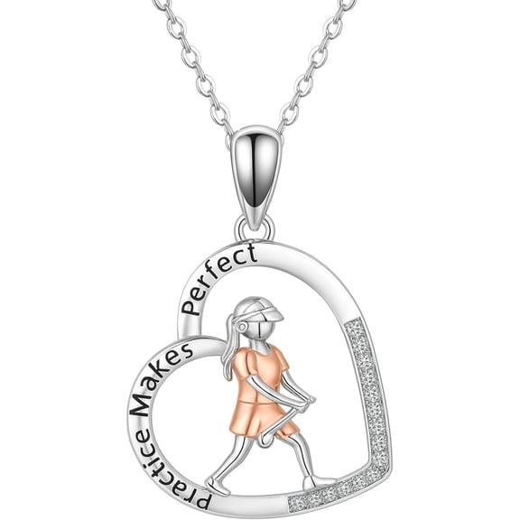 Inspiring Cheerleader Heart Necklace - Sparkling Sports Jewelry Gift