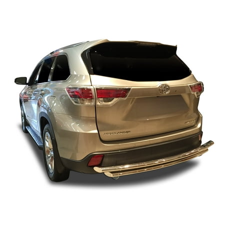 2dr Bomber Rear Bumper - Broadfeet Rear Bumper Guard for 2014-2018 Toyota Highlander in Stainless Steel