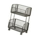thumbnail image 4 of Carrito de almacenamiento de cocina compacto con cestas de alambre metálico y ruedas, contenedores de almacenamiento, Negro, 4 of 9