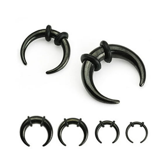 Blackline Titanium Plated Over 316L Surgical Steel Pincher,Gauge (Thickness):6 (4.0Mm)