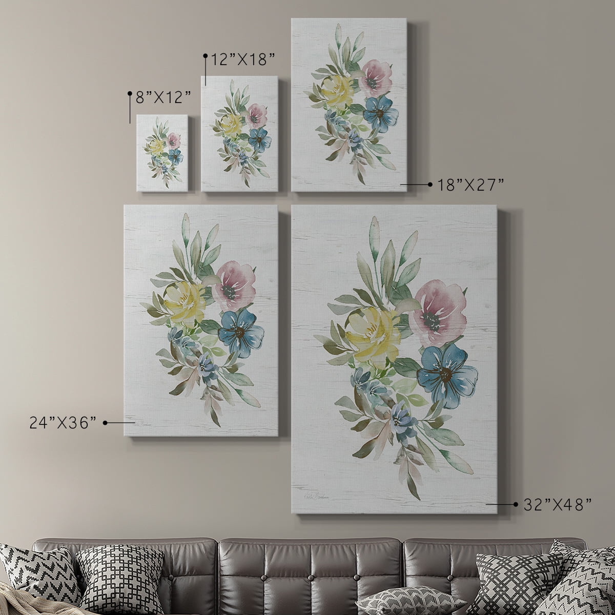 Spring Meadow Arrangement I Premium Gallery Wrapped Canvas - Ready to Hang