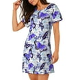 thumbnail image 2 of Naloa Butterflies Print Women Nightgowns,Womens Loungewear,Short Sleeve Sleepwear,Comfy Ladies Nightdress, 2 of 6