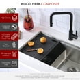 thumbnail image 3 of Stylish 16 7/8" Black Workstation Cutting Board, 3 of 11