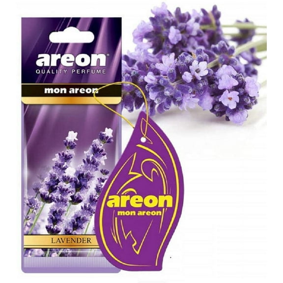 AREON MON MA49 Long Lasting Paper Hanging Ornaments for Car or Home Hanging Best Car Air Freshener Lavender Scent, 12 Pack
