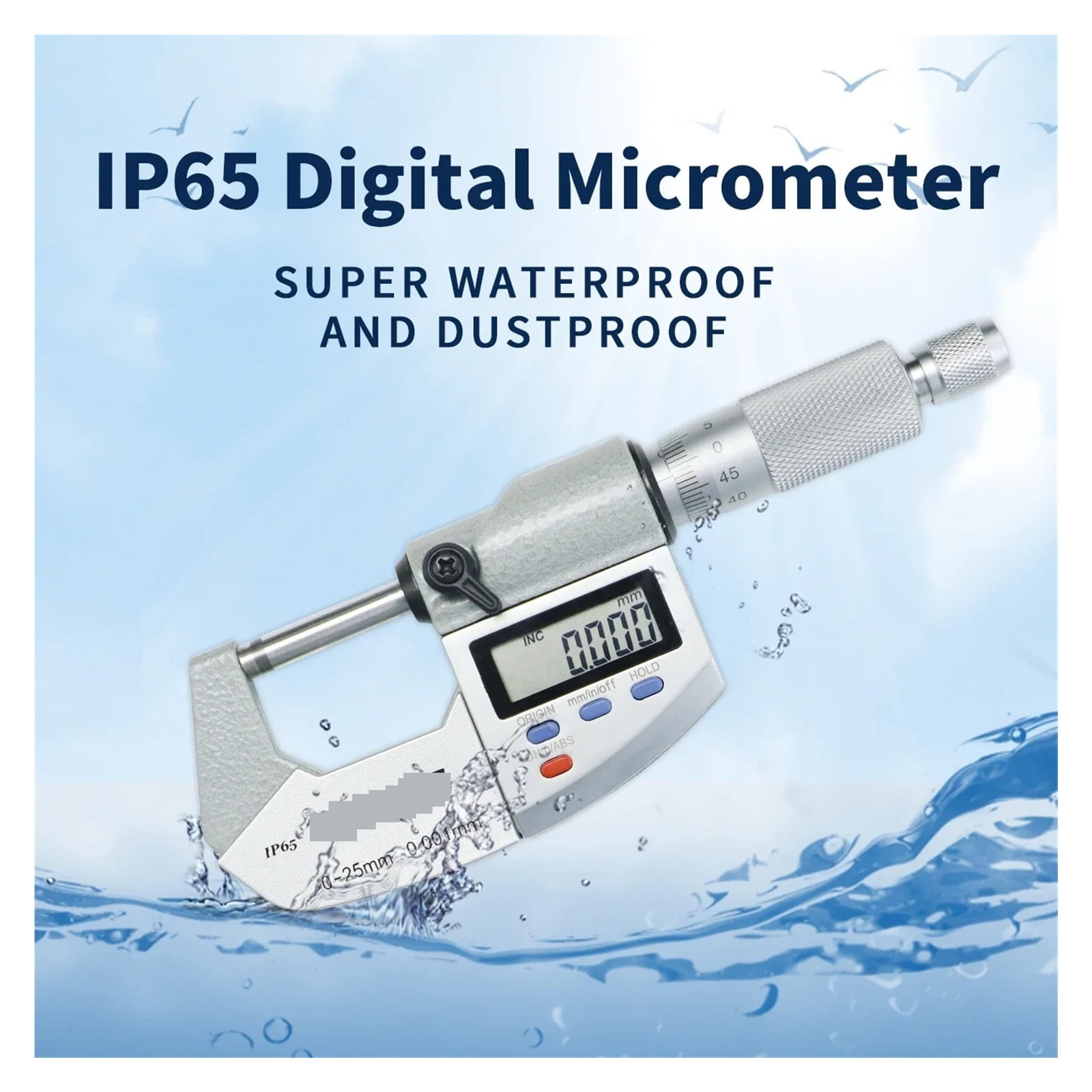 IP65 Waterproof Digital Micrometer Caliper Gauge 0.001mm Electronic Digital Micrometer Caliper Measuring Gauge Tools