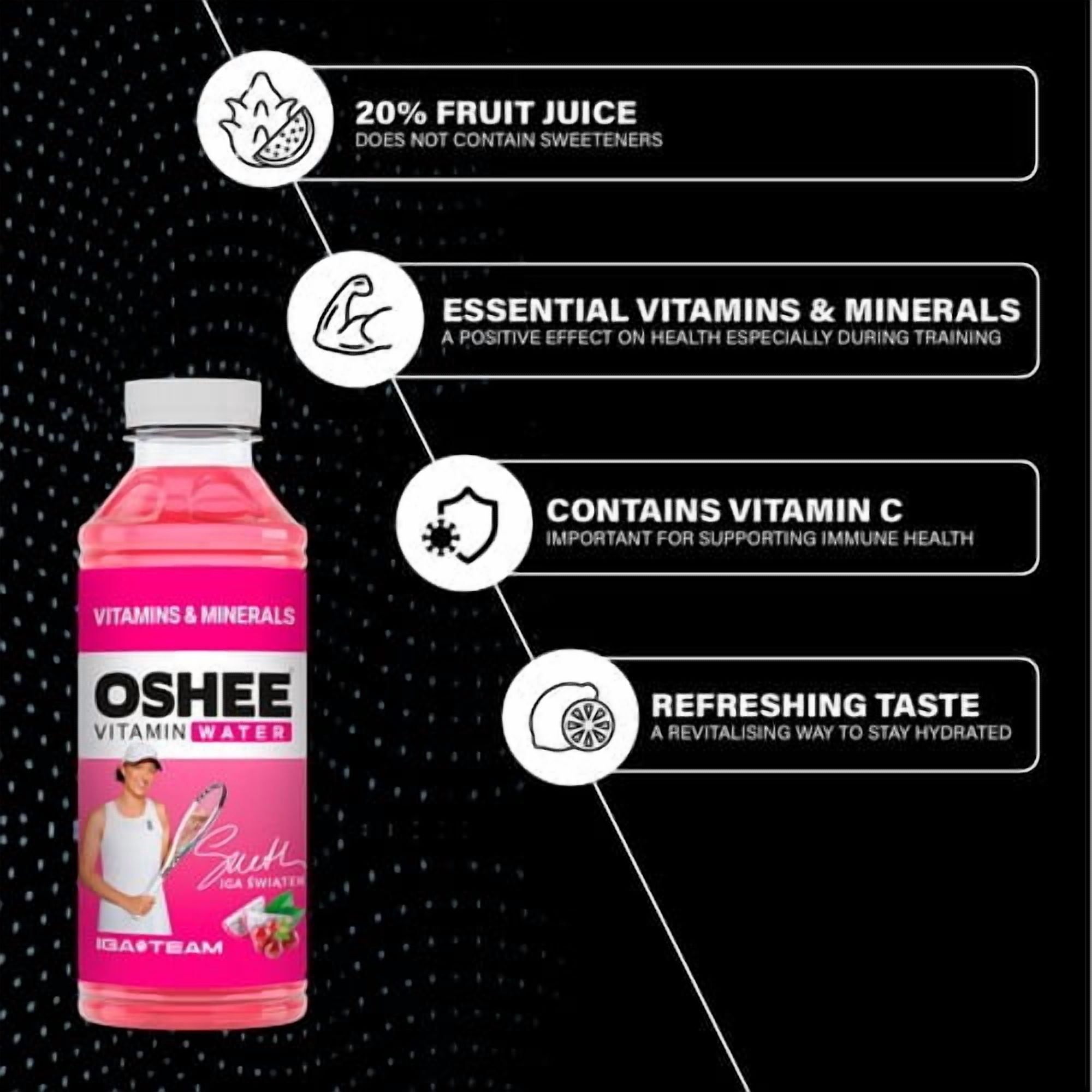 Oshee Vitamin/Mineral Water 555ml, British Import (Pack of 3)