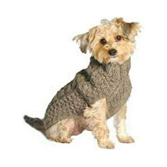 Grey Cable Dog Sweater