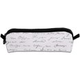 thumbnail image 1 of Abstract Handwritten Text Pen Pencil Case Canvas Pen Zipper Holder Stationery Cosmetic Bags Pencil Pouch, 1 of 1