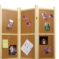 thumbnail image 2 of Contemporary Wooden 3 Panel Corkboard Room Divider, Oak Brown, 2 of 5