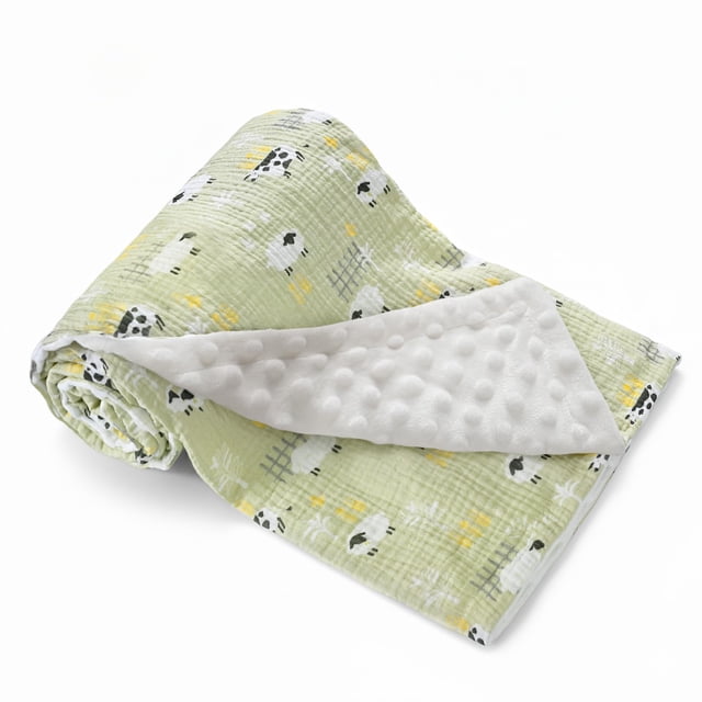 Manta para Bebé GLLQUEN de Algodón Suave con Polar 76x102 cm