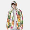 thumbnail image 4 of Sigee Hawaiian Pineappl Print UPF50+ Men's Sun Protection Hoodie Shirt SPF UV Shirt Long Sleeve Fishing Outdoor Lightweight, S-3XL, 4 of 9