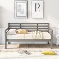 thumbnail image 2 of Wooden Daybed Frame Twin Size, Full Wooden Slats Support, Dual-use Sturdy Sofa Bed for Bedroom Living Room (Gray), 2 of 5