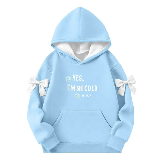 Bows pour Filles, Haut à Manches Longues Col Rond pour Garçons et Filles, Sweat à Capuche pour Enfants