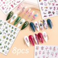 thumbnail image 4 of 8 Sheets Flower Nail Sticker Nail Art Daisy Nail Sticker Decoration Adhesive Manicure (c), 4 of 5