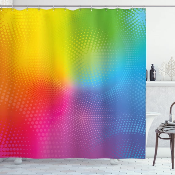 Ambesonne Rainbow Shower Curtain, Vibrant Radiant Colors, 69"Wx75"L, Multicolor
