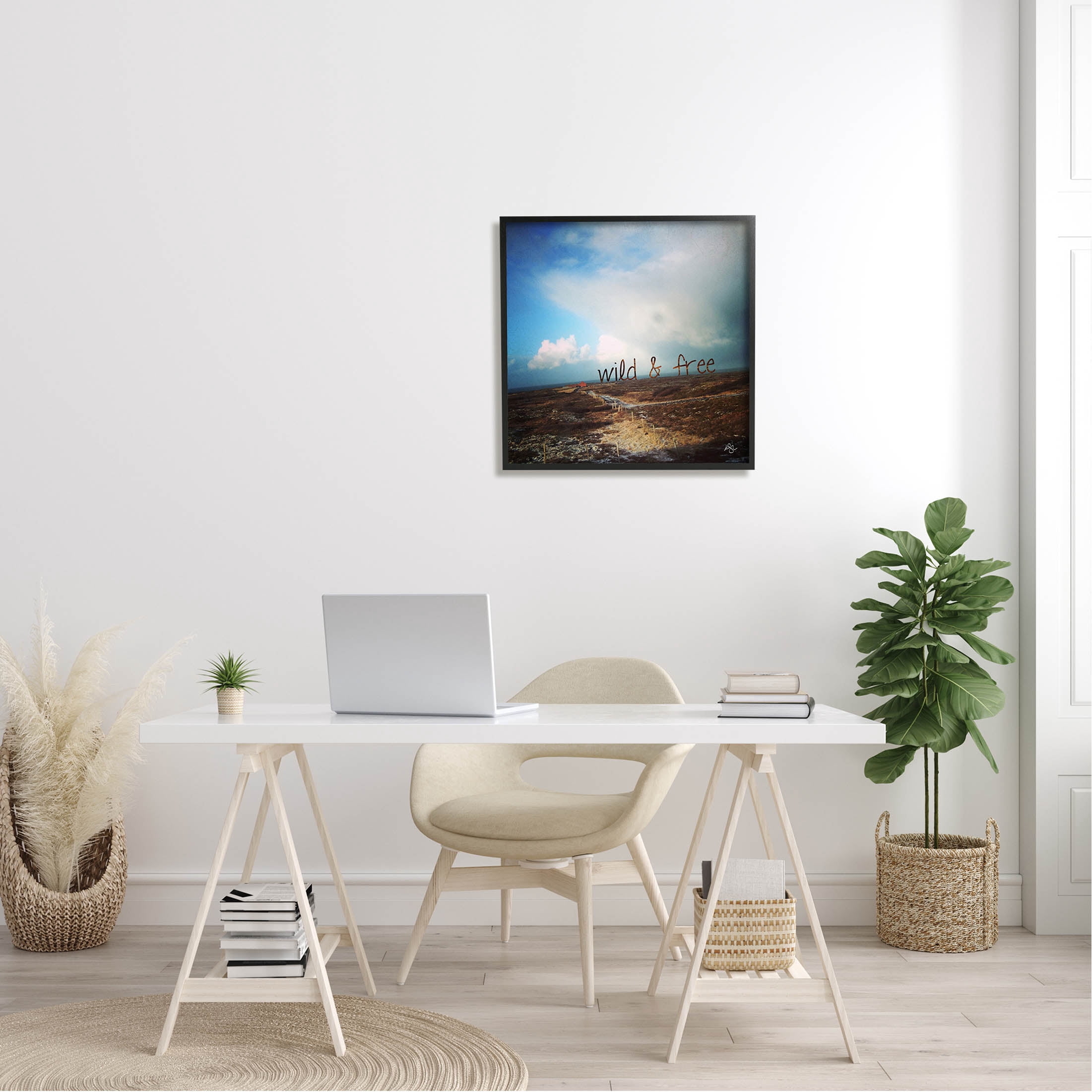 Stupell Industries Wild & Free Rural Landscape Graphic Art Black Framed Art Print Wall Art, Design by K. Kaufman