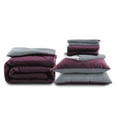 thumbnail image 1 of 8-Piece Queen Size Purple/Light Grey Comforter Set - Ultra Soft 2 Colors Reversible - Includes Comforter, Bed Skirt, Quilted Pillows and Shams, 1 of 3