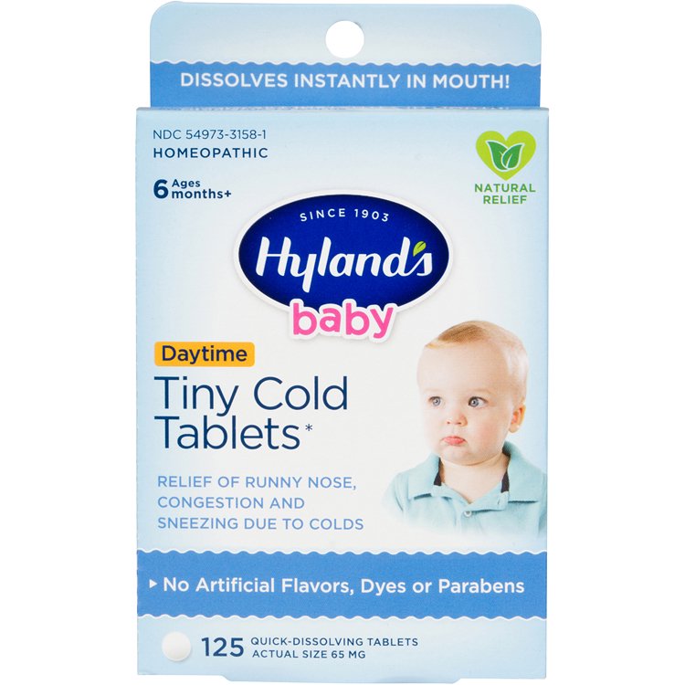 Hyland's Baby Tiny Cold Tablets, Natural Relief of Runny Nose and