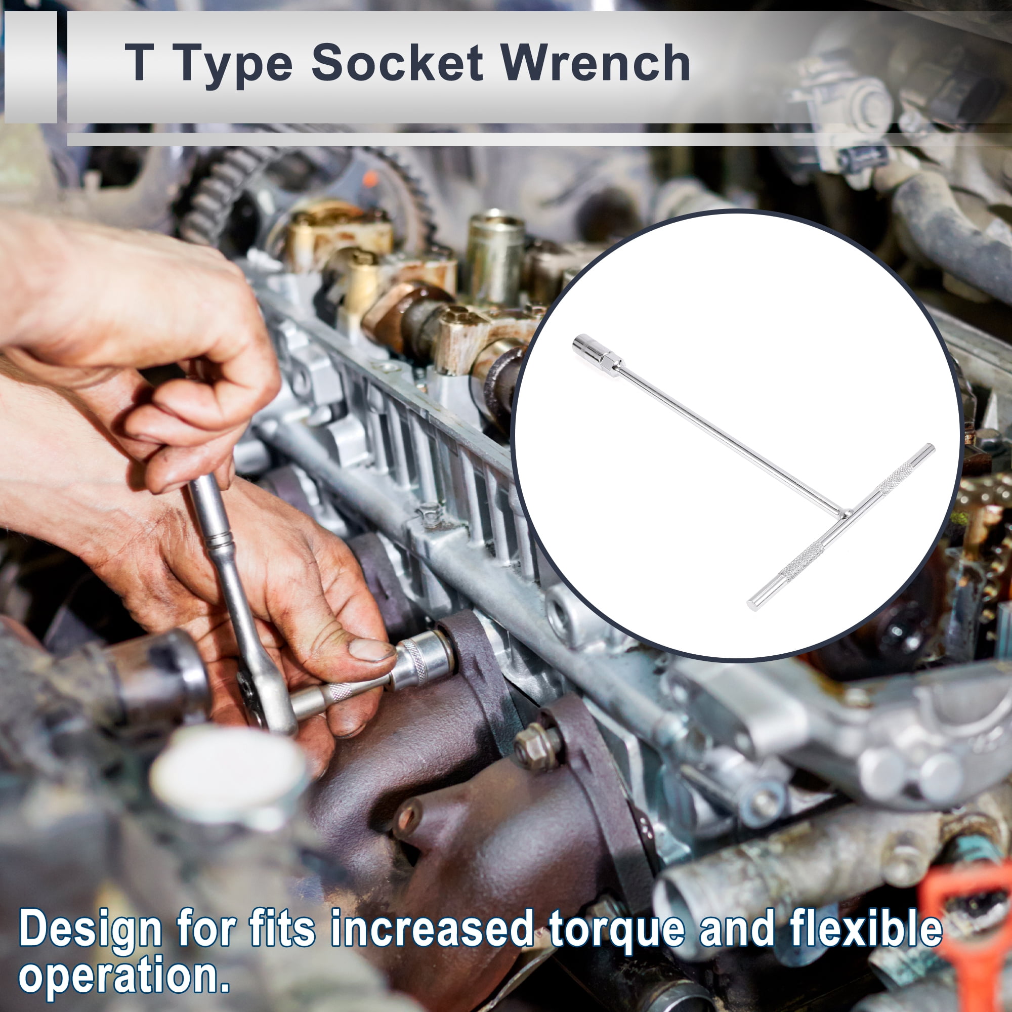Unique Bargains Universal Socket Wrench 27.5x18.5cm Spanner Remover Hexagon 13mm ID