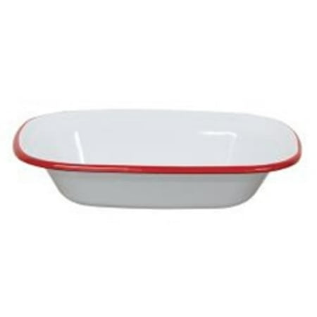 Red Enamelware - Enamelware Baking Dish ~ Red Rim ~ Food Safe ~ 2