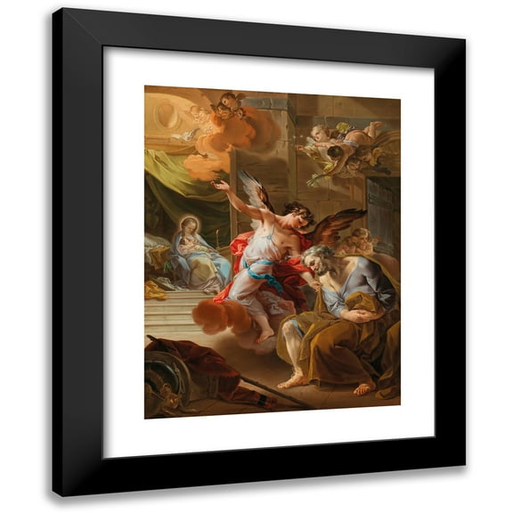 Corrado Giaquinto 12x14 Black Modern Framed Museum Art Print Titled - Joseph's Dream