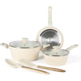 thumbnail image 1 of Bateria de cocina 7 Pzas GIBSON Cerámica Antiadherente Crema, 1 of 4
