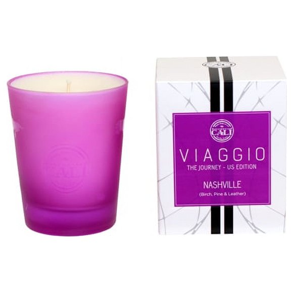 Cali Viaggio Bougie Parfumée Bouleau, Pin et Cuir 11oz