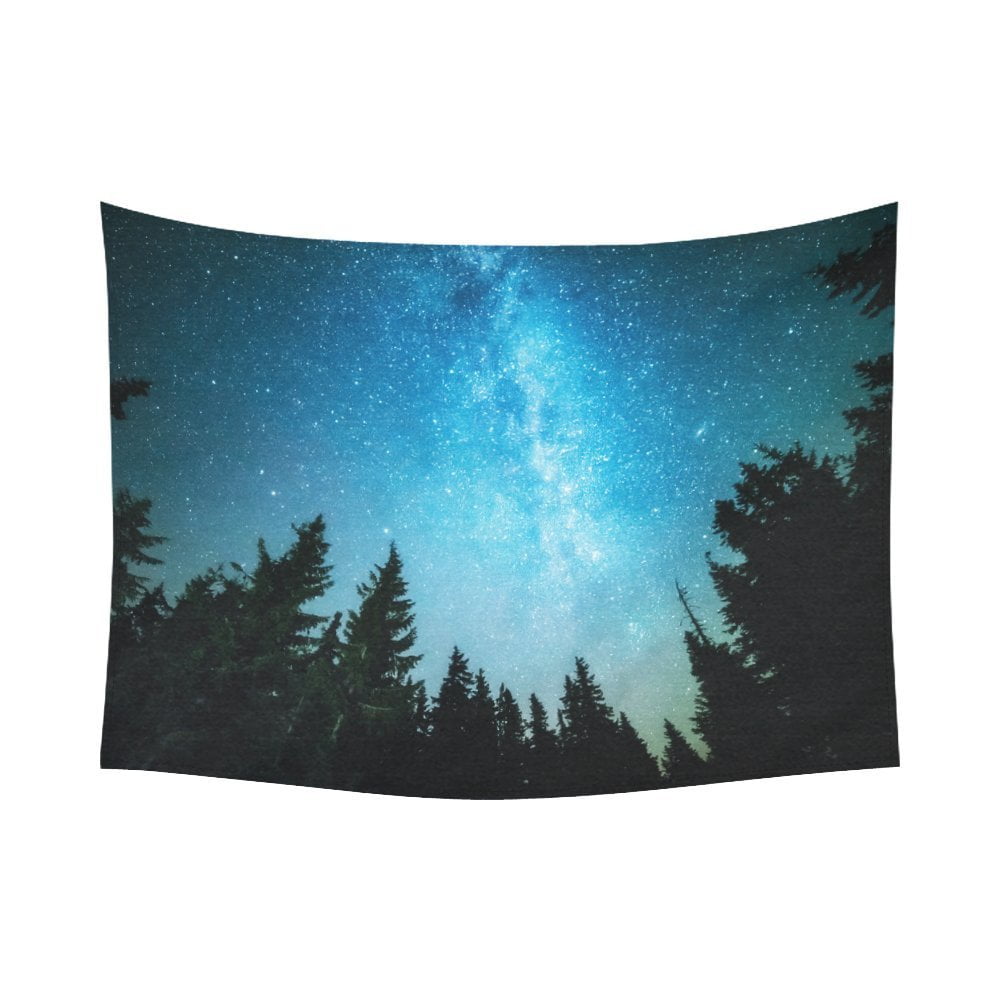 GCKG Night Sky Forest Tapestry Wall Hanging Starry Night Milky Way ...