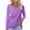 Purple2, variant on ameIAEA Long Sleeve Tops for Women V Neck Casual Shirts Solid Color Basic Pullover Tees