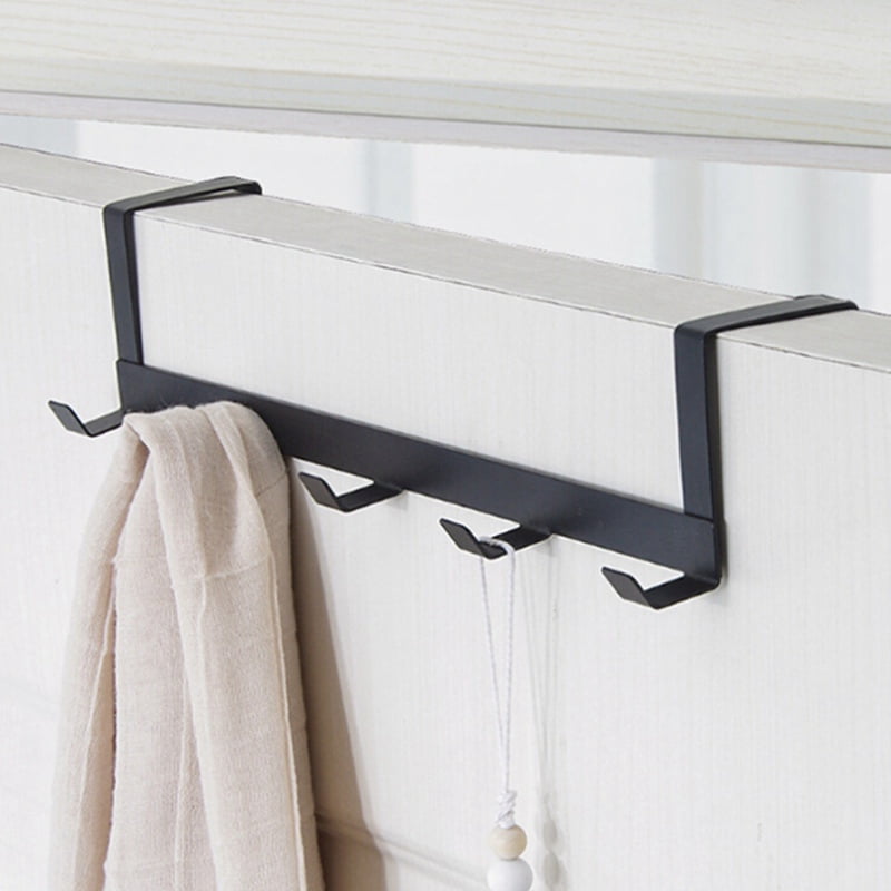 Tharv❤ Stainless Steel 5 Hooks Clothes Door Bathroom Hanger Hanging Loop Organizer 
