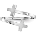 thumbnail image 5 of 14K White Gold Polished Double Cross Ring (Size 7) Made In United States k5736, 5 of 5