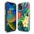 thumbnail image 3 of MUNDAZE Apple iPhone 13 Mini Shockproof Clear Hybrid Protective Phone Case Blue Monstera Pothos Tropical Floral Flowers Cover, 3 of 5