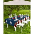 thumbnail image 3 of 4th of July Tablecloth with Umbrella Hole and Zipper Patriotic Stars Stripes Outdoor Tablecloths 60x84 Outside Table Cloths Rustic Red Blue Patio Table Cloth Cover for Independence Day Garden, 3 of 6