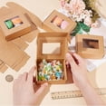 thumbnail image 3 of 20 Packs Kraft Paper Box 4x3.2x1.5 Inch Brown Candy Gift Boxes Rectangle Treat Boxes with Clear Window for Display Cookie Donut Wedding Package Supplies diy, 3 of 6