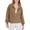 Brown, variant on Lroplie Womens Sweatshirt Women Half Zip Cropped Sweatshirt Casual Quarter Zip Up Rib Knit Pullover 2023 Fall Clothes Clothes for Women White 2023 S
